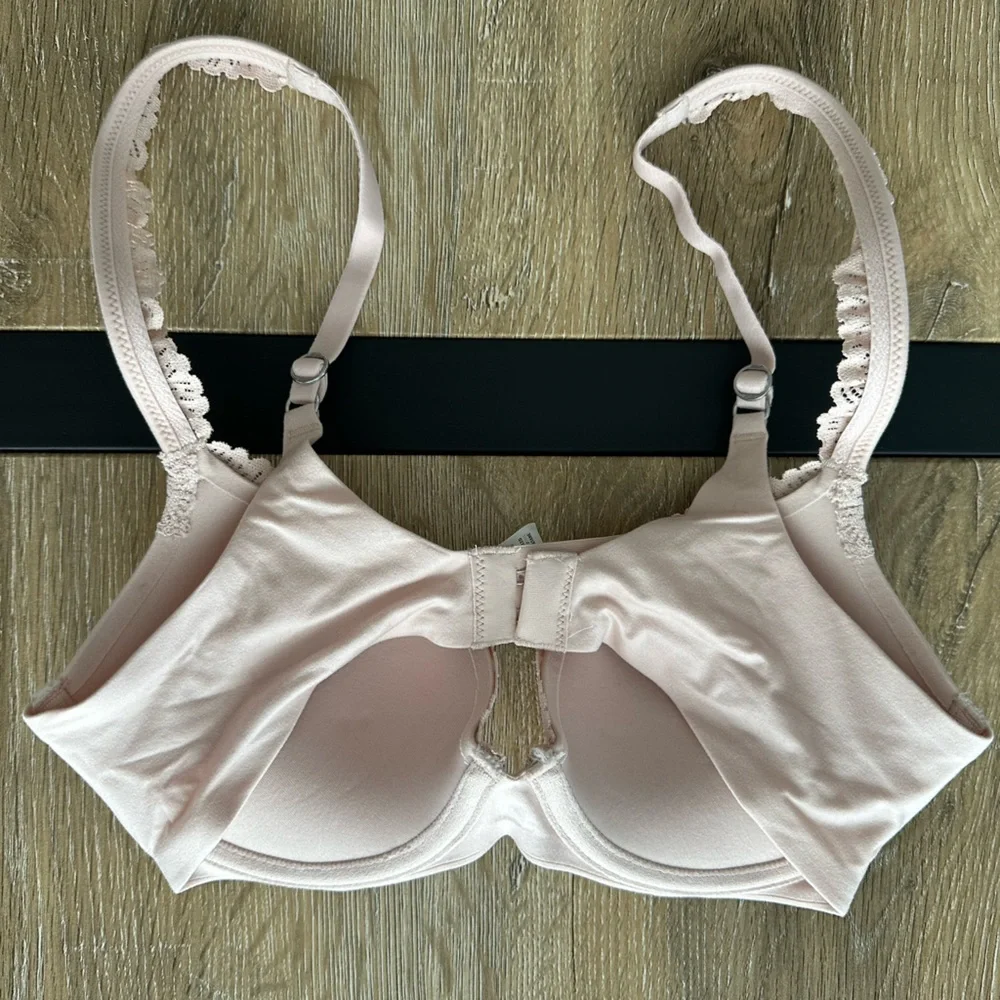 NWOT - Aerie Real Sunnie Demi Push-up Bra with Lace Trim, Ballet Pink - Picture 4 of 5